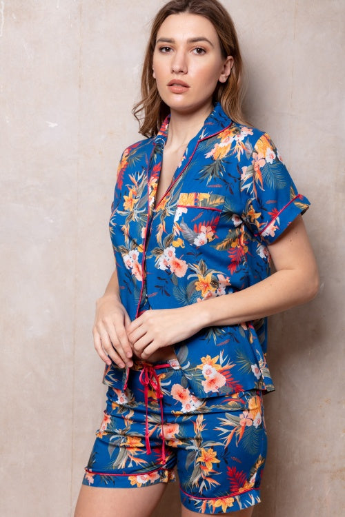 Tropical Lilly Shortie Pyjamas.