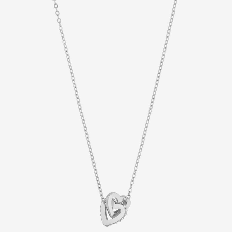 Connected Heart Pendant Necklace Diamante - Costume Jewellery