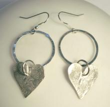 Handmade in Scotland -  Silver Heart and Hoop Earrings