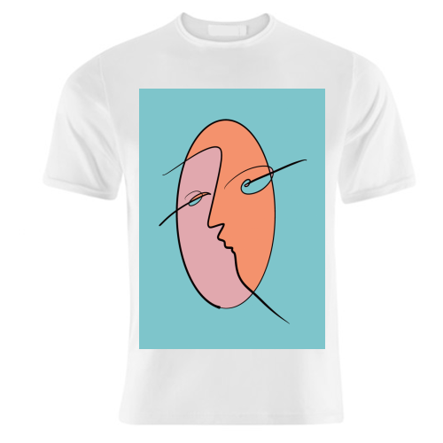 FACE IN FLIGHT ABSTRACT PORTRAIT Ladies Contemporary T-Shirt