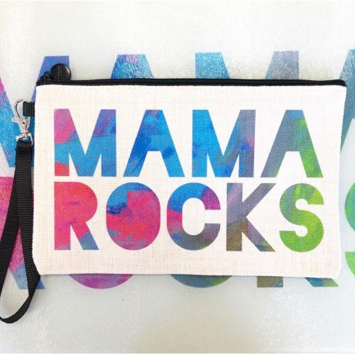 Cosmetic  Bag   - Mama Rocks - Also Use As A Small Bag