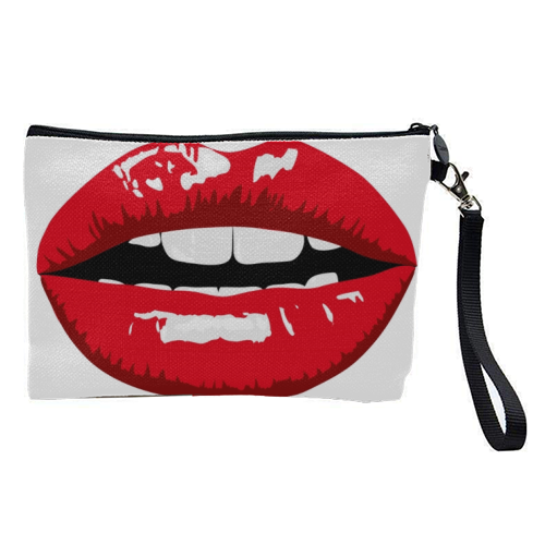 Trendy Red Lips Cosmetic Bag