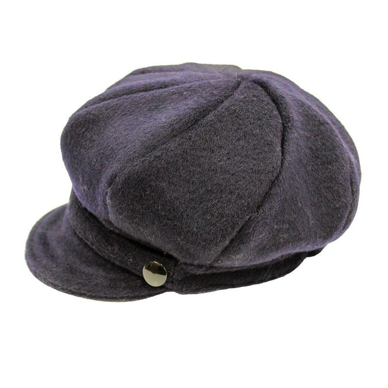 Newsboy Solid Col Tweed - Navy - Lady's Hat