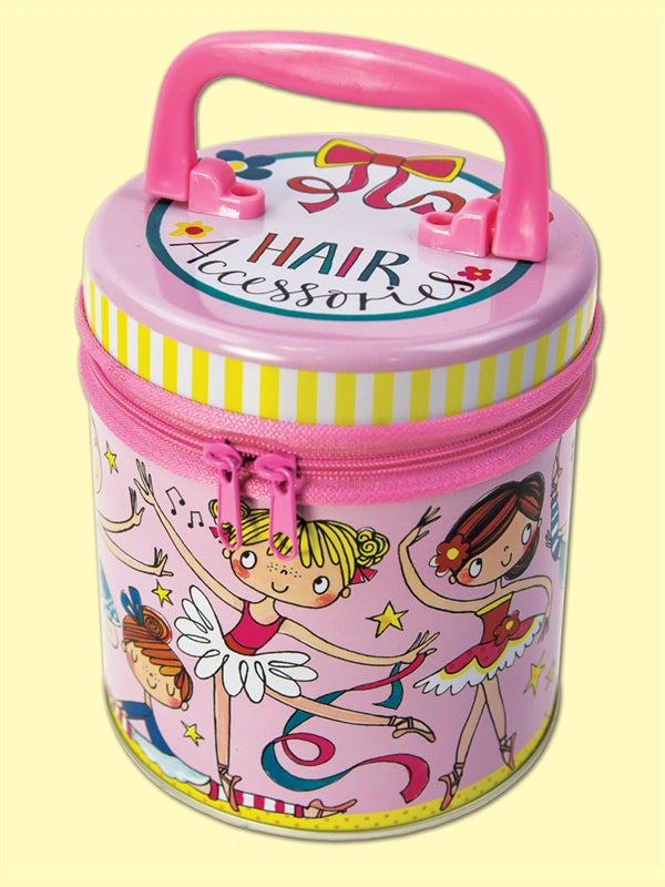 Popular -Ballerina Zipped Storage Tin - Colourful