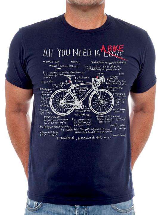 Cotton  T-Shirt  -  All You Need Is A Bike  - Men's T-Shirt - Popular With Cyclist