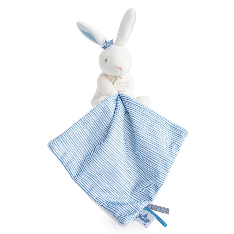Gorgeous Doudou Sailor Bunny Comforter.  Blue and White.