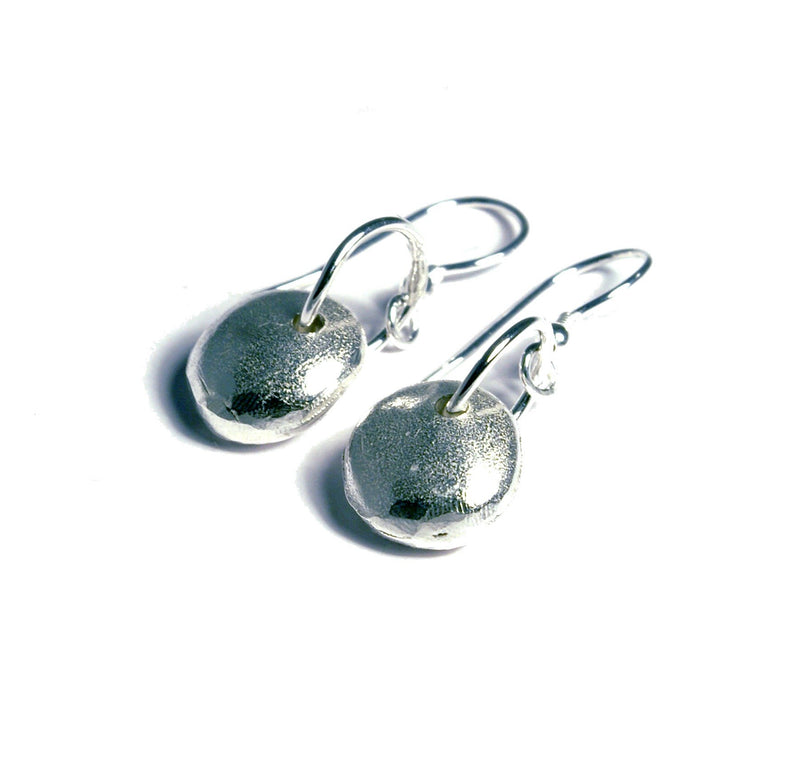 Handmade in Scotland -  Silver Nugget Earrings