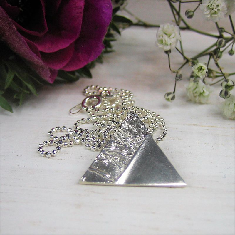 Beautiful Handmade Silver Triangle Necklace