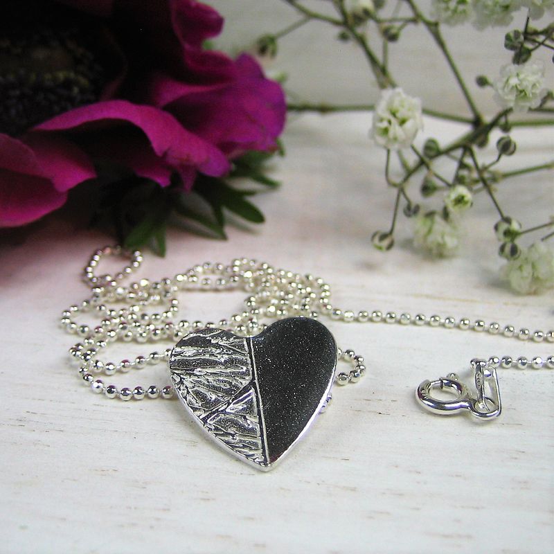 Beautiful Handmade Silver Heart Necklace - Matching Earrings Available