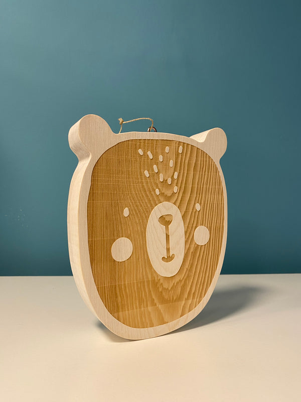 Handmade Wooden Teddy Face