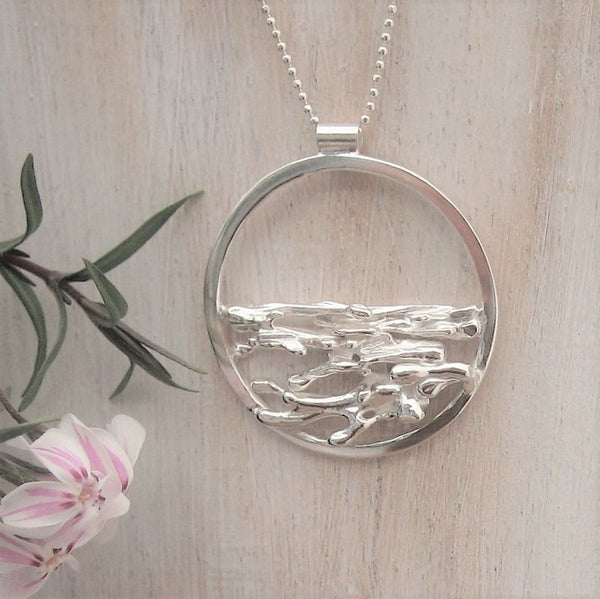 Beautiful Handmade Silver Circle Of Life Necklace  -Earrings To Match Available