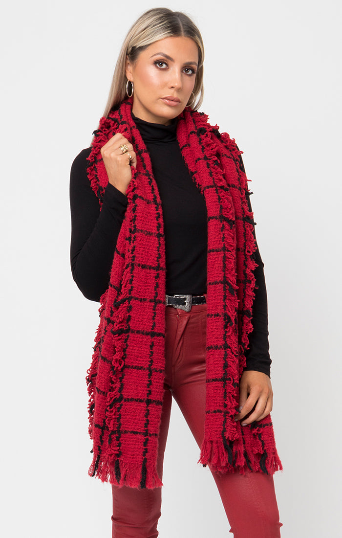 Levine Scarf – Natural/Black OR Red?Black