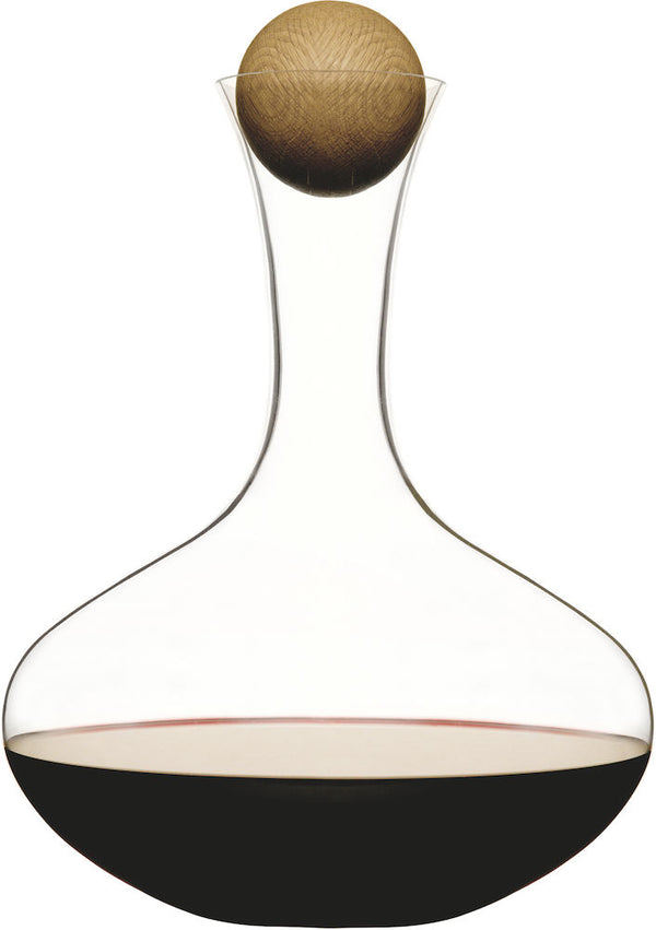 Beautiful Slender, Contemporary Nature Red Wine Carafe with Oak Stopper.