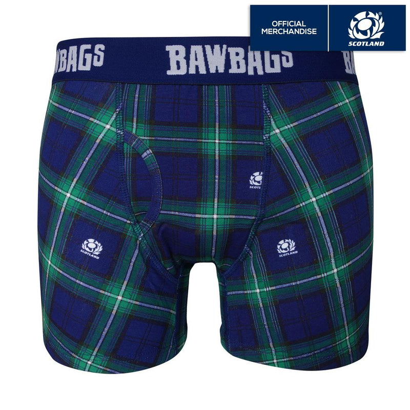 Scotland Rugby Tartan Cotton Boxer Shorts - Bawbags