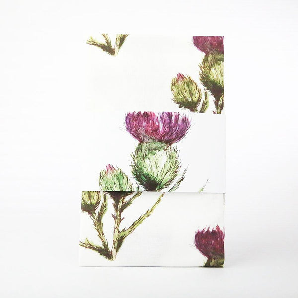 Scottish Themed Multiple Thistle Flower of Scotland Patterned Tea Towel