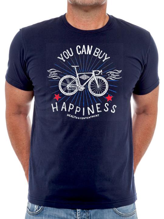 Cotton T-Shirt For Men   -  Very Popular With Cyclists - You Can Buy Happiness
