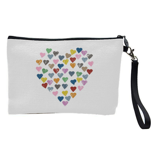 Contemporary Cosmetic Bag  Mama Rocks -  Hearts Hearts Hearts - Useful As A Small Bag.