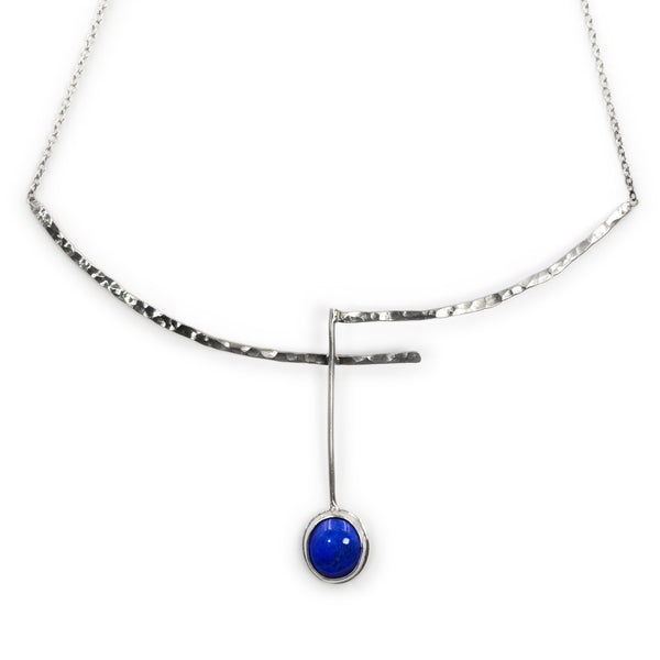 Handmade Silver Necklace With Lapis Lazuli Stone