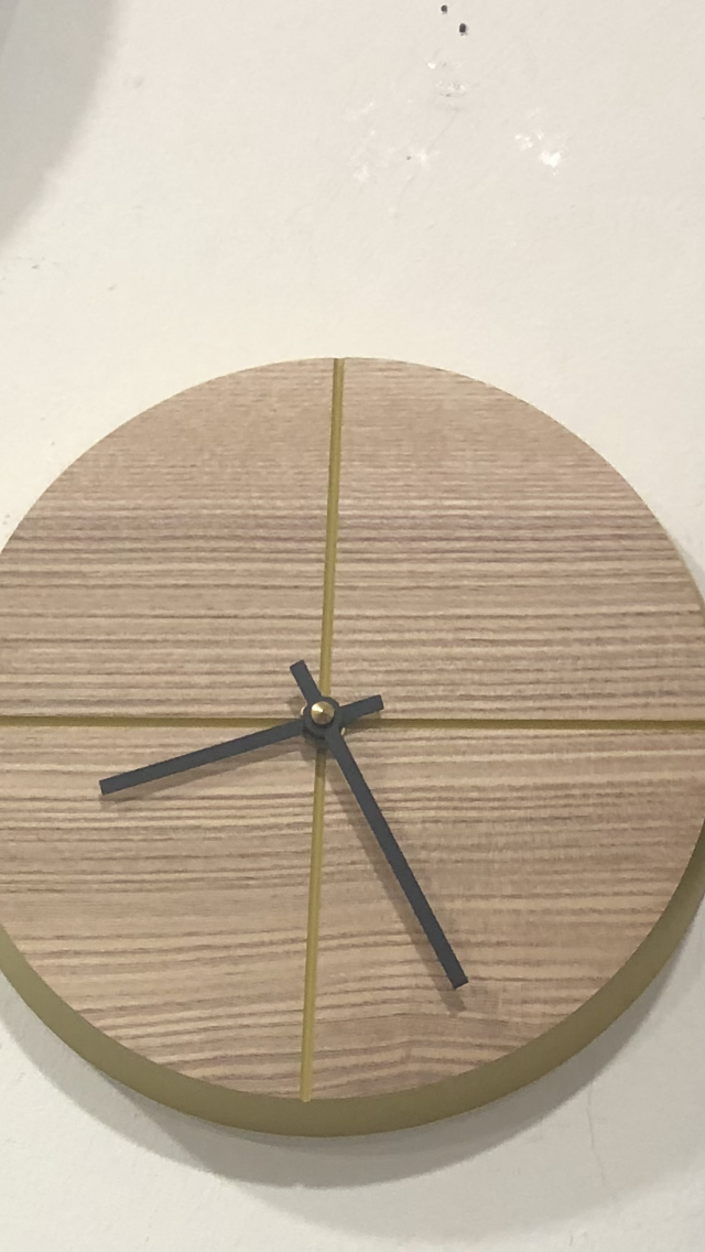 Contemporary Quarter to Wooden Wall Clock - Mustard - Handmade