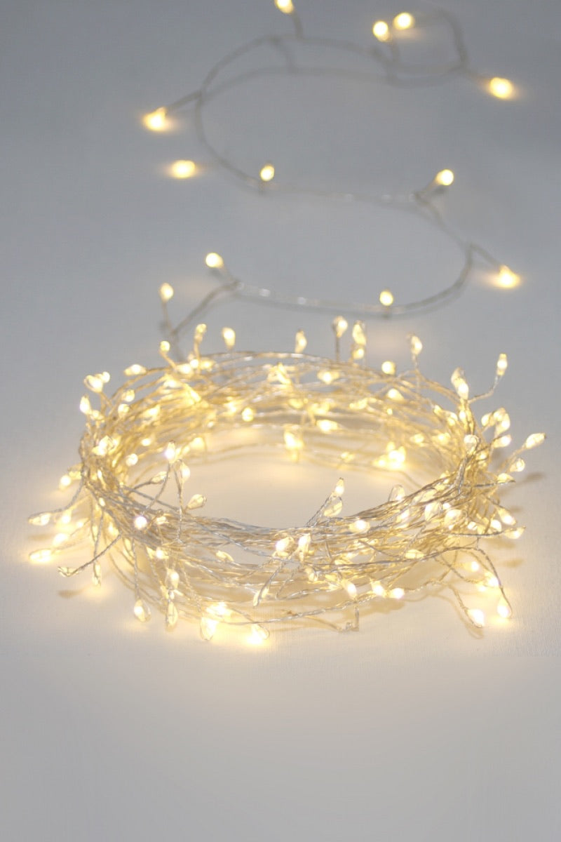 Cluster (Silver) 300 Led Fairy Lights Indoor And Outdoor - Use All Year Round