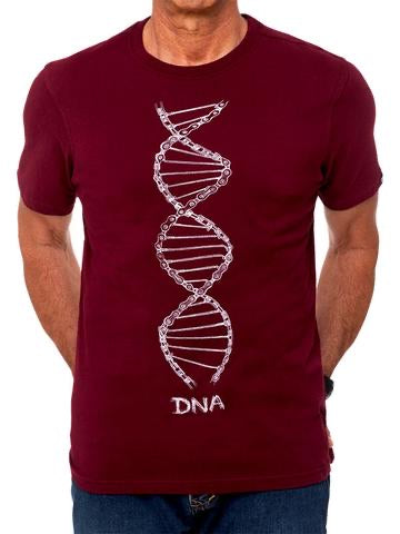 Cotton T-Shirt For Men   -  Very Popular With Cyclists - DNA  Burgandy Or White