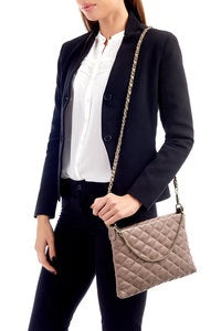 Ladies Light Versatile Grey Italian Leather Shoulder Bag