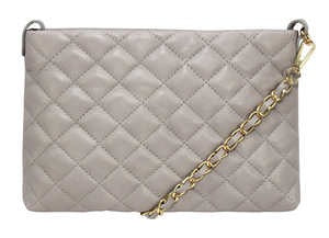 Ladies Light Versatile Grey Italian Leather Shoulder Bag