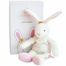 Loveable Super Soft Doudou White and Pink Bunny