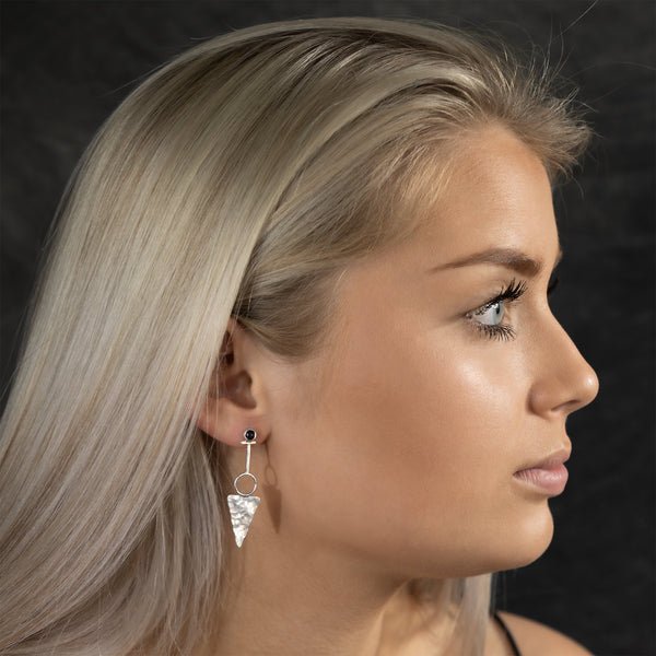 Earrings Inversion Silver Handmade Earrings With Amethyst Stone