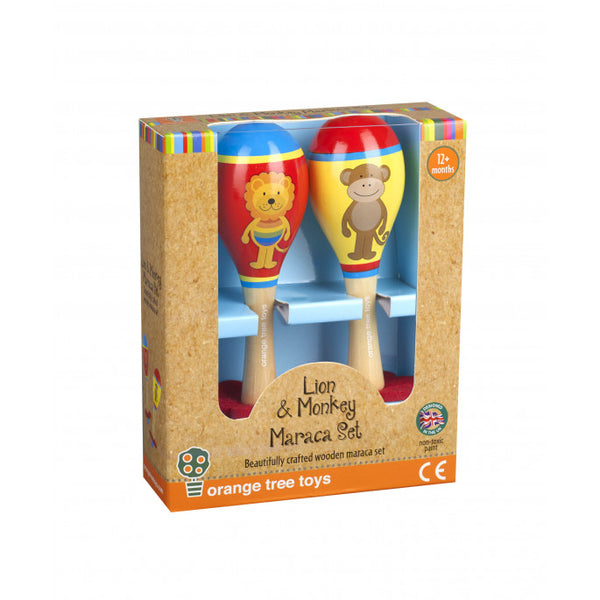 Lion & Monkey Maraca Set.