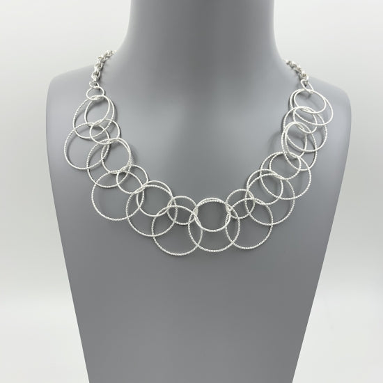 Beautiful Short Silver Costume Necklace
