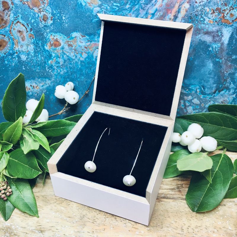 Elegant  Pearl And Silver Drop Earrings