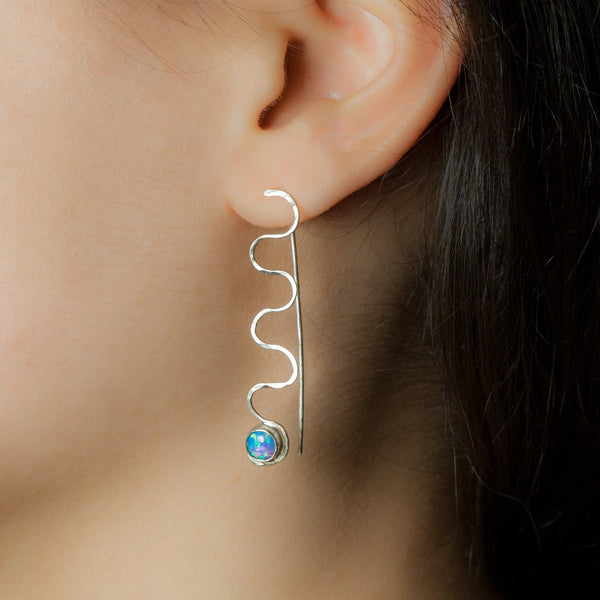 Earrings Ripple  HANDMADE  Silver Contemporary Earrings